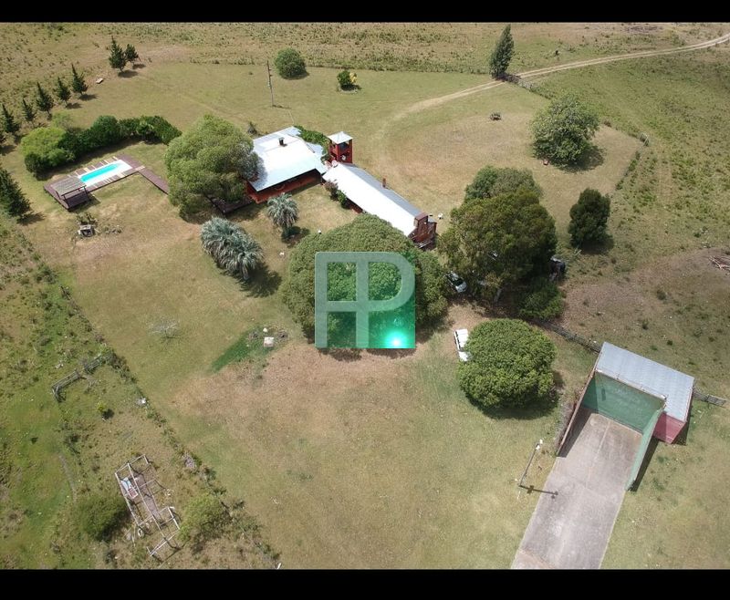 Aerial view of country house